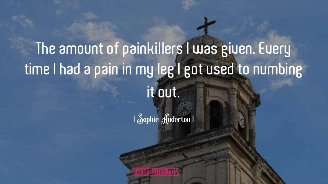 Sophie Anderton Quotes: The amount of painkillers I