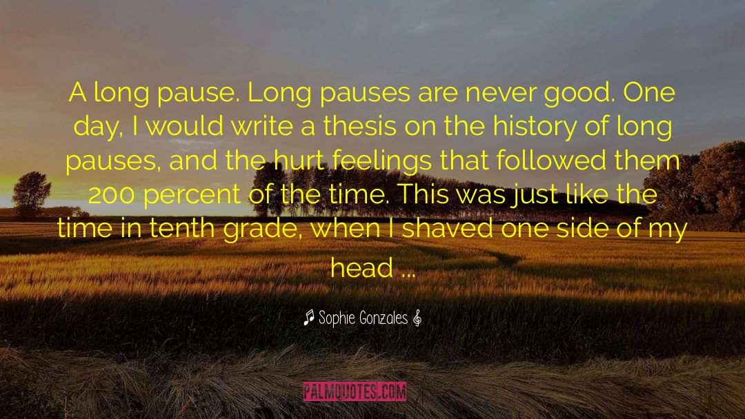Sophie Gonzales Quotes: A long pause. Long pauses