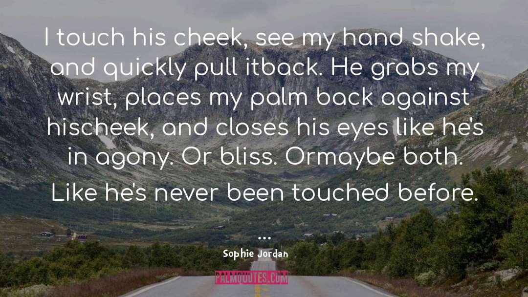 Sophie Jordan Quotes: I touch his cheek, see