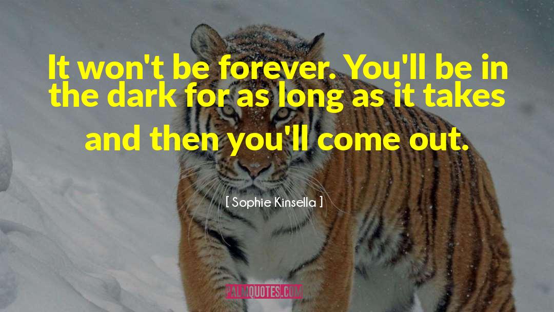 Sophie Kinsella Quotes: It won't be forever. You'll