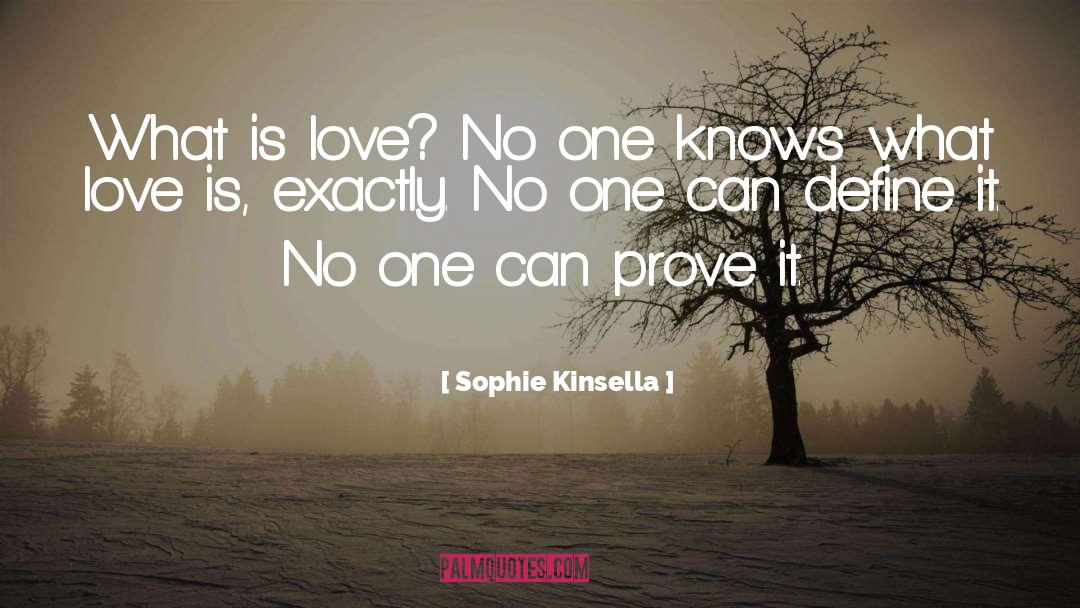 Sophie Kinsella Quotes: What is love? No one