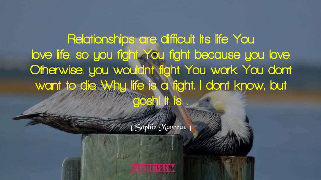 Sophie Marceau Quotes: Relationships are difficult. It's life.