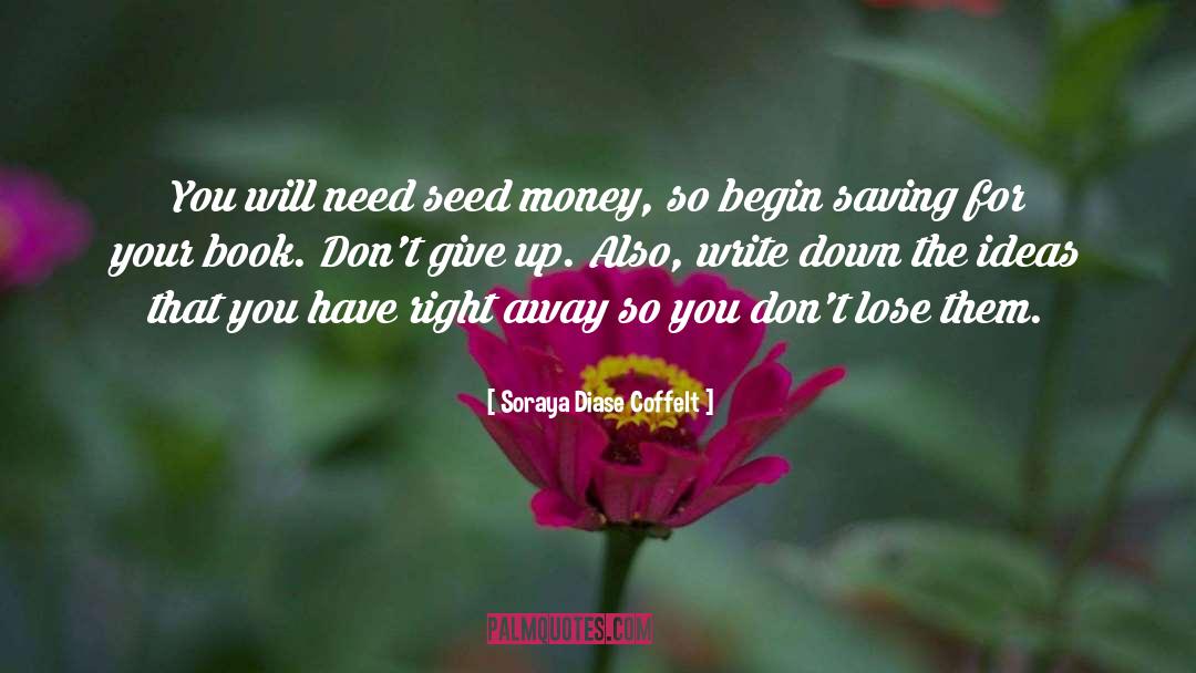 Soraya Diase Coffelt Quotes: You will need seed money,