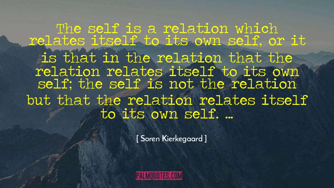 Soren Kierkegaard Quotes: The self is a relation