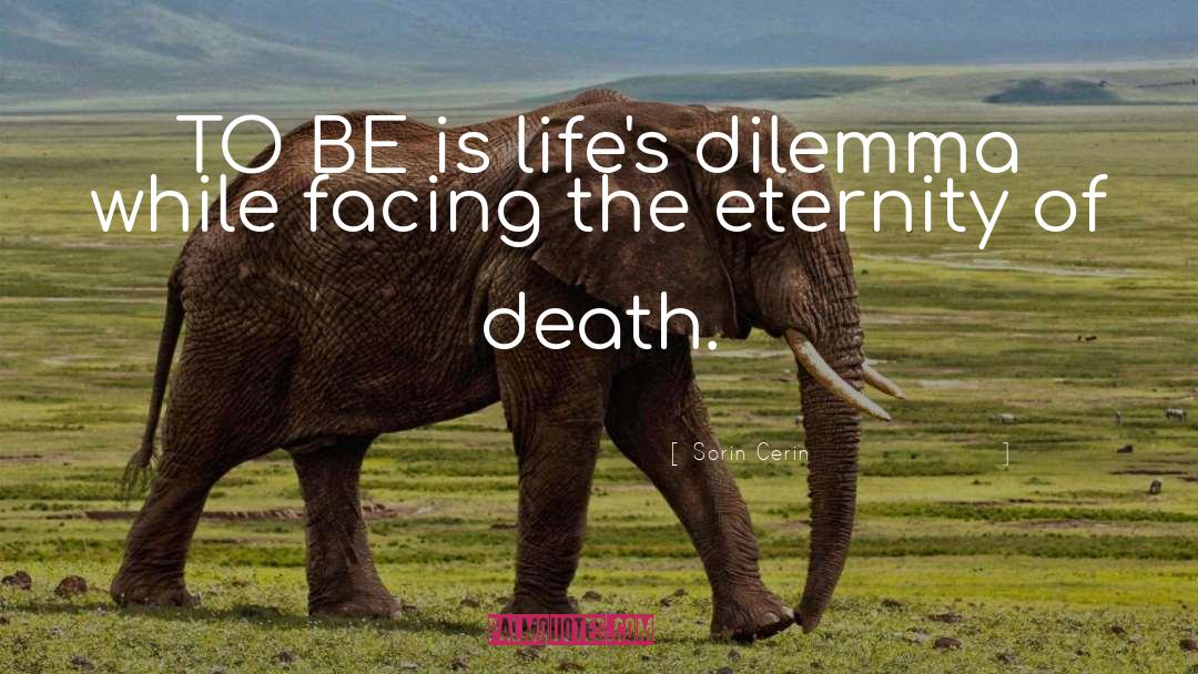 Sorin Cerin Quotes: TO BE is life's dilemma