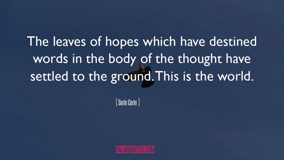 Sorin Cerin Quotes: The leaves of hopes which