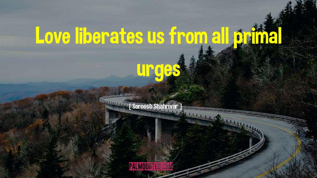 Soroosh Shahrivar Quotes: Love liberates us from all