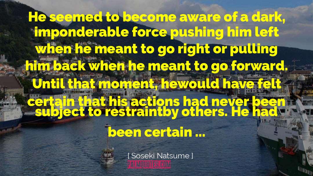Soseki Natsume Quotes: He seemed to become aware