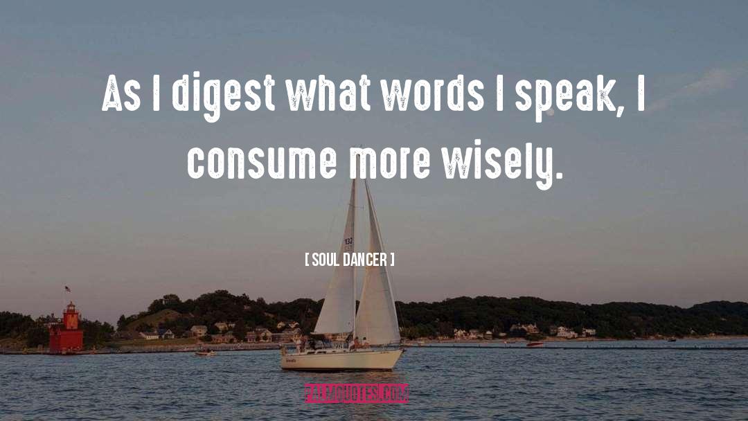 Soul Dancer Quotes: As I digest what words