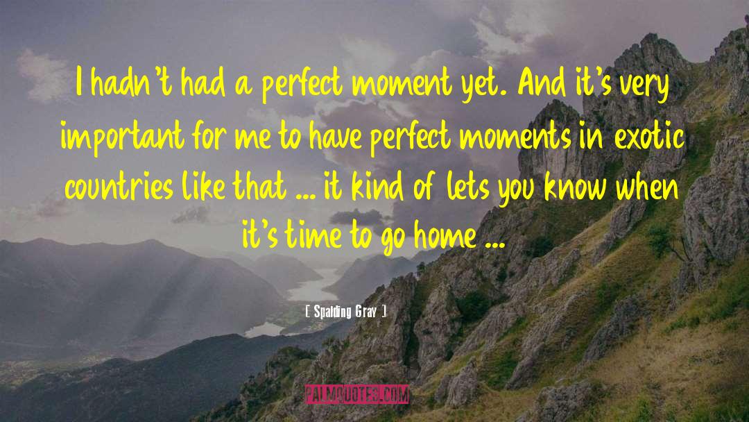 Spalding Gray Quotes: I hadn't had a perfect