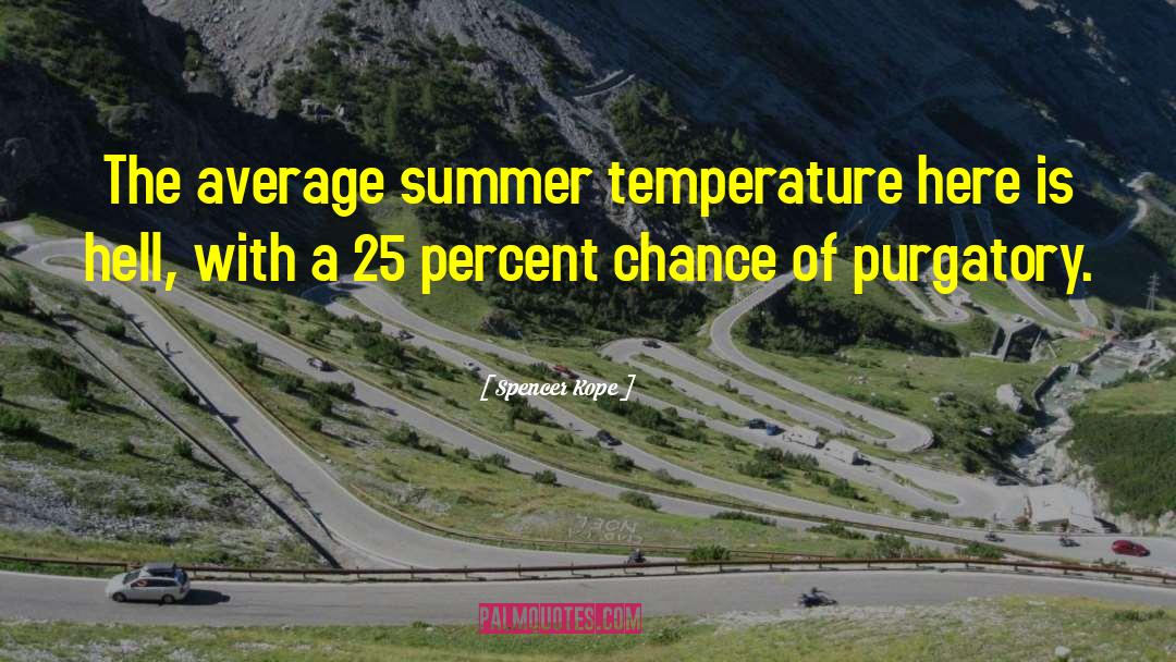 Spencer Kope Quotes: The average summer temperature here