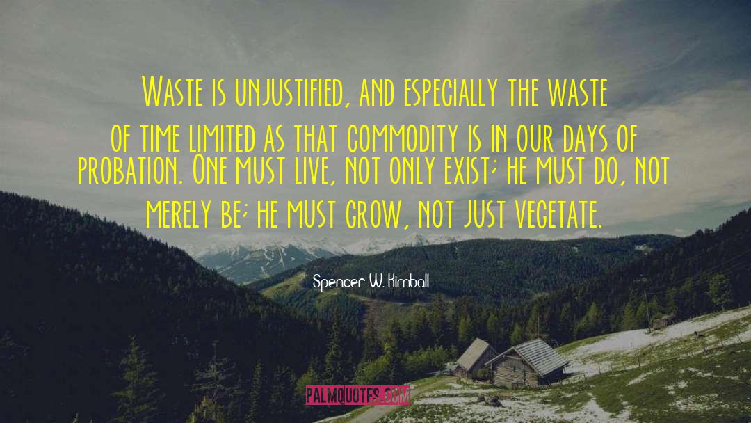 Spencer W. Kimball Quotes: Waste is unjustified, and especially