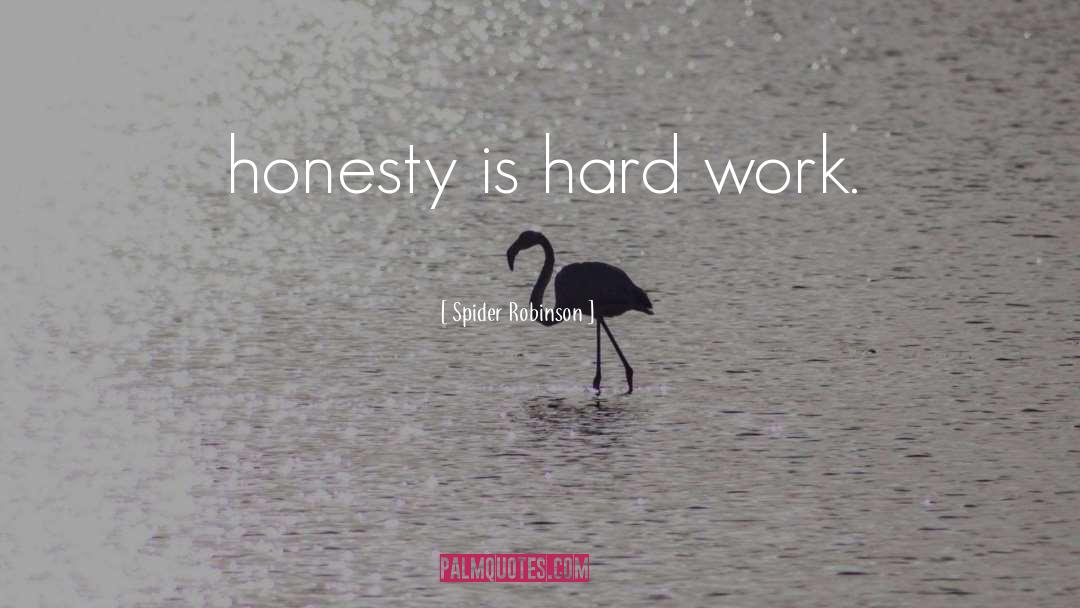 Spider Robinson Quotes: honesty is hard work.