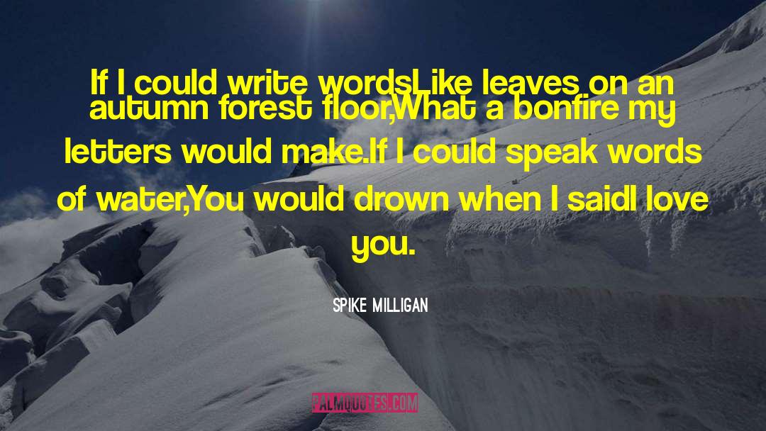 Spike Milligan Quotes: If I could write words<br>Like
