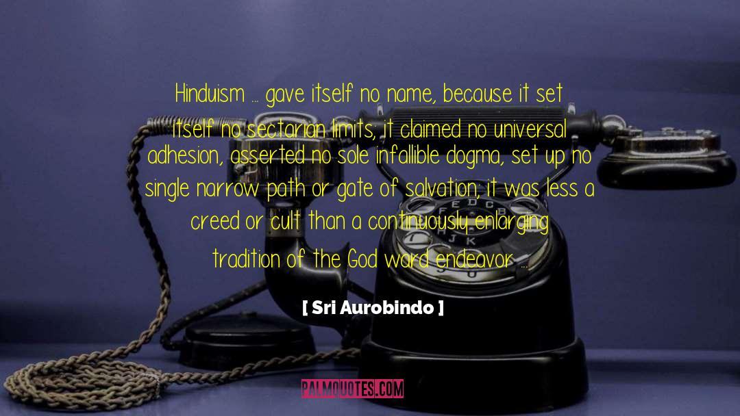 Sri Aurobindo Quotes: Hinduism ... gave itself no