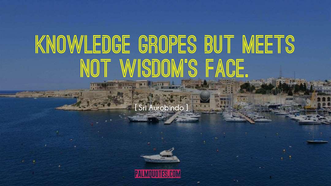 Sri Aurobindo Quotes: Knowledge gropes but meets not