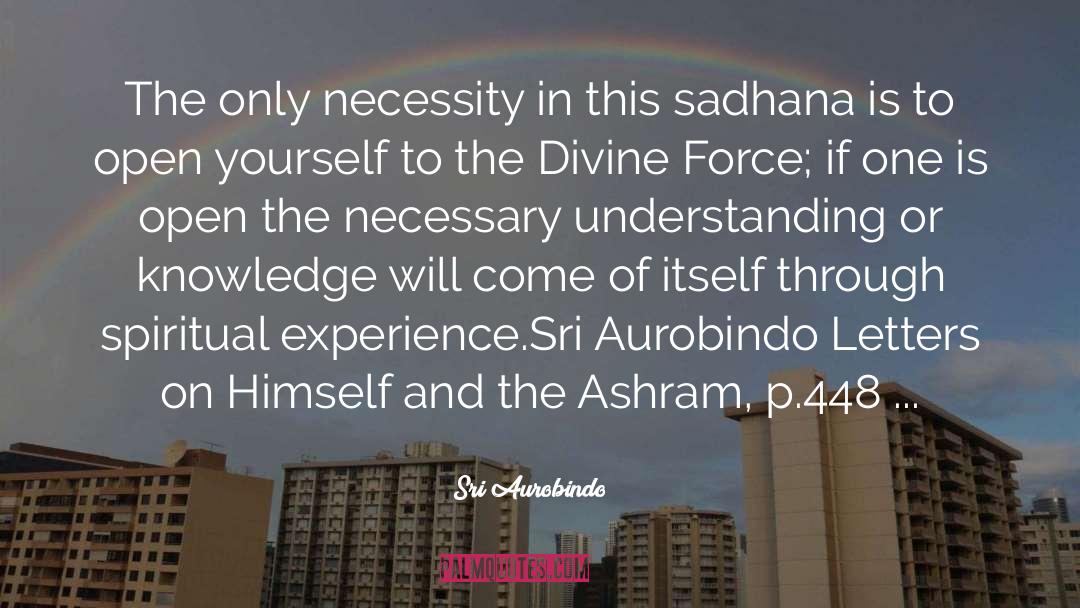 Sri Aurobindo Quotes: The only necessity in this