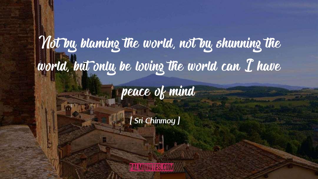 Sri Chinmoy Quotes: Not by blaming the world,