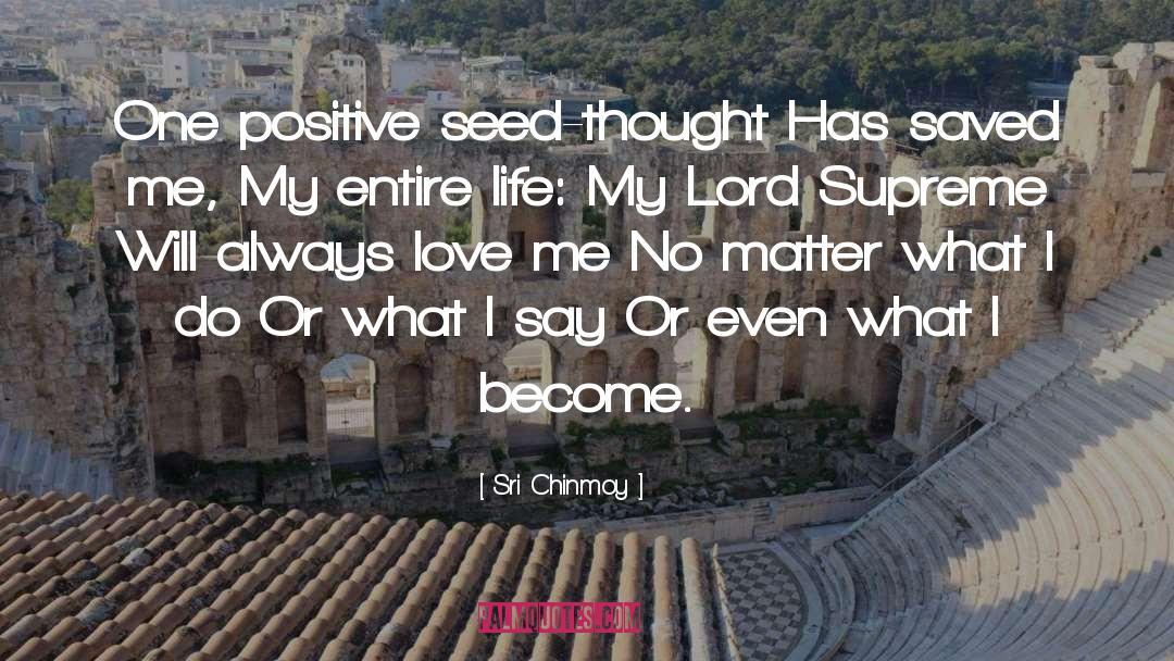 Sri Chinmoy Quotes: One positive seed-thought Has saved