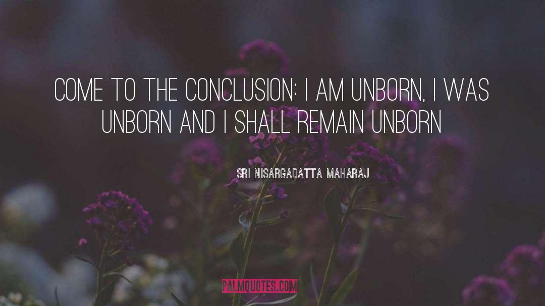 Sri Nisargadatta Maharaj Quotes: Come to the conclusion: I