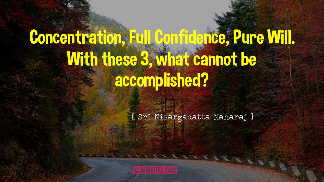 Sri Nisargadatta Maharaj Quotes: Concentration, Full Confidence, Pure Will.