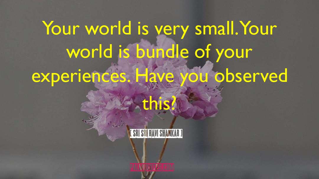 Sri Sri Ravi Shankar Quotes: Your world is very small.