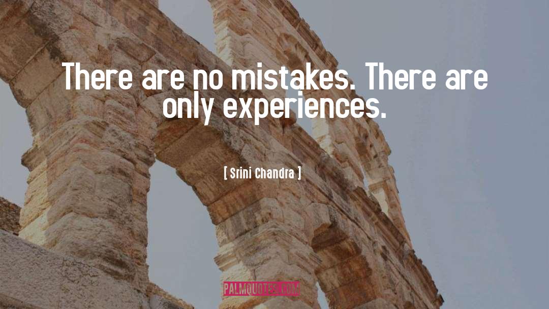 Srini Chandra Quotes: There are no mistakes. There