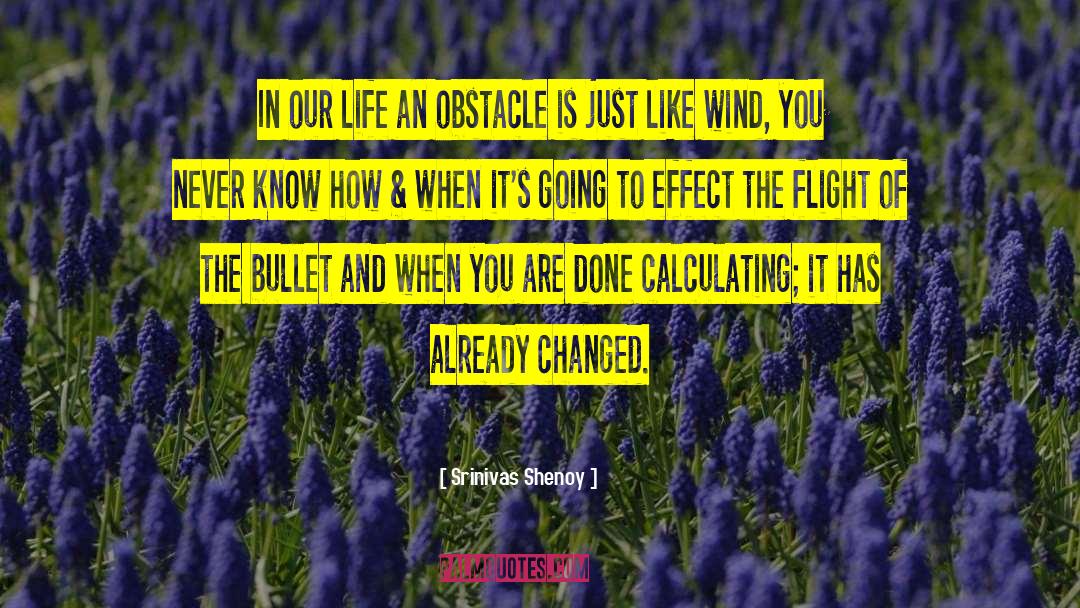 Srinivas Shenoy Quotes: In our life an obstacle