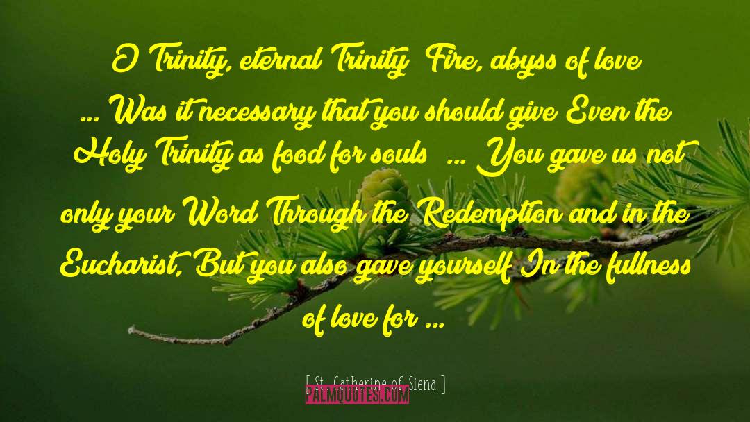 St. Catherine Of Siena Quotes: O Trinity, eternal Trinity! Fire,