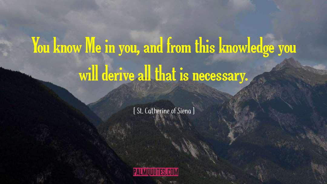 St. Catherine Of Siena Quotes: You know Me in you,