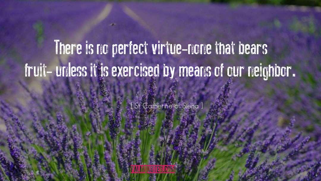 St. Catherine Of Siena Quotes: There is no perfect virtue-none