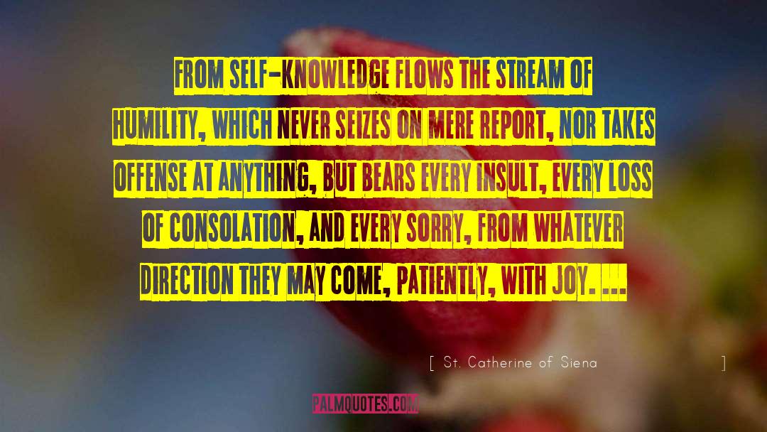 St. Catherine Of Siena Quotes: From self-knowledge flows the stream