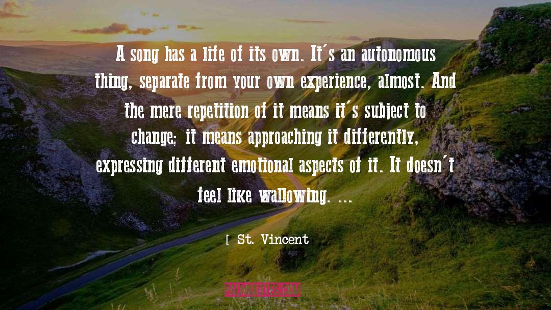 St. Vincent Quotes: A song has a life