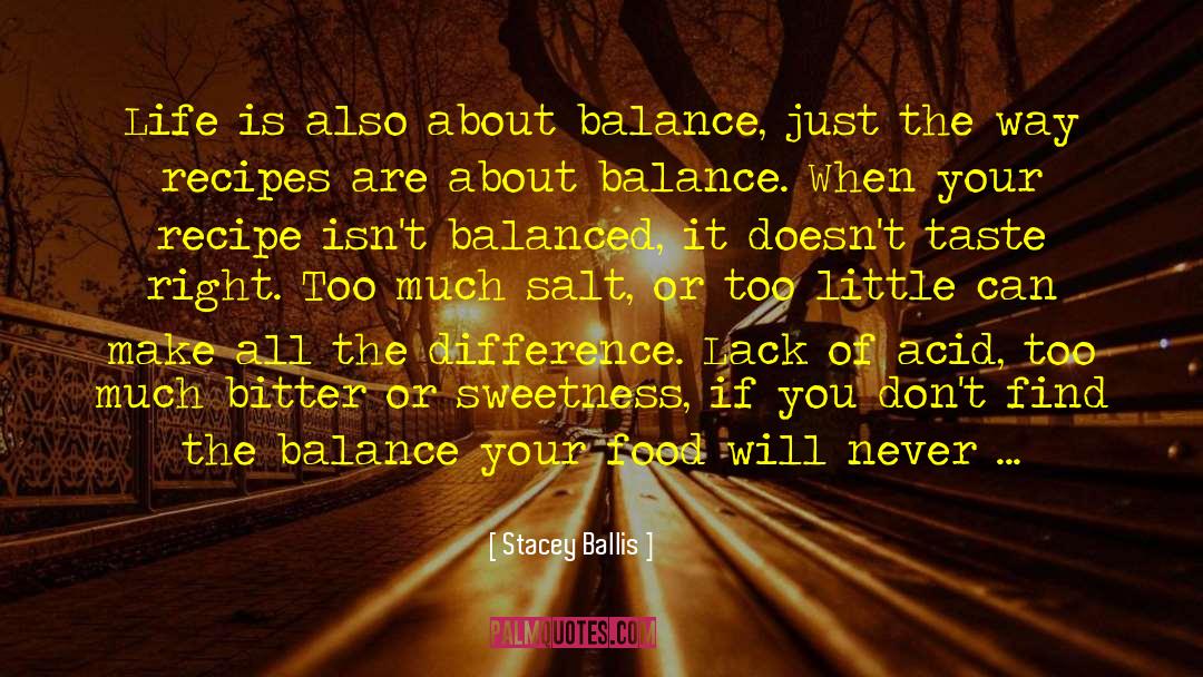 Stacey Ballis Quotes: Life is also about balance,