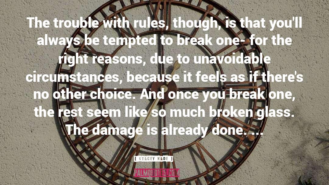 Stacey Kade Quotes: The trouble with rules, though,