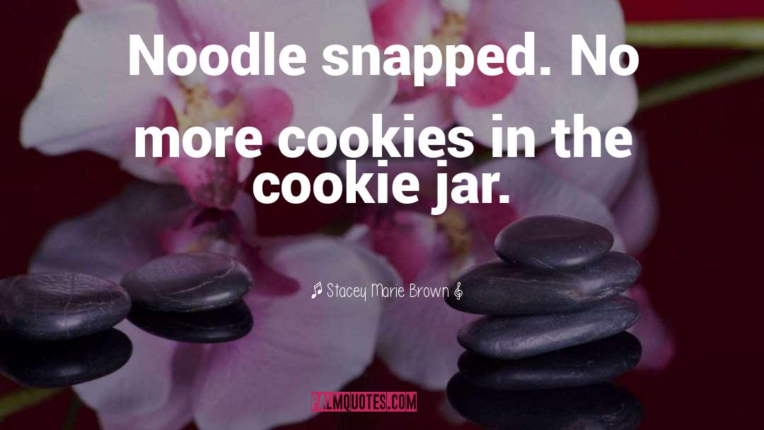 Stacey Marie Brown Quotes: Noodle snapped. No more cookies