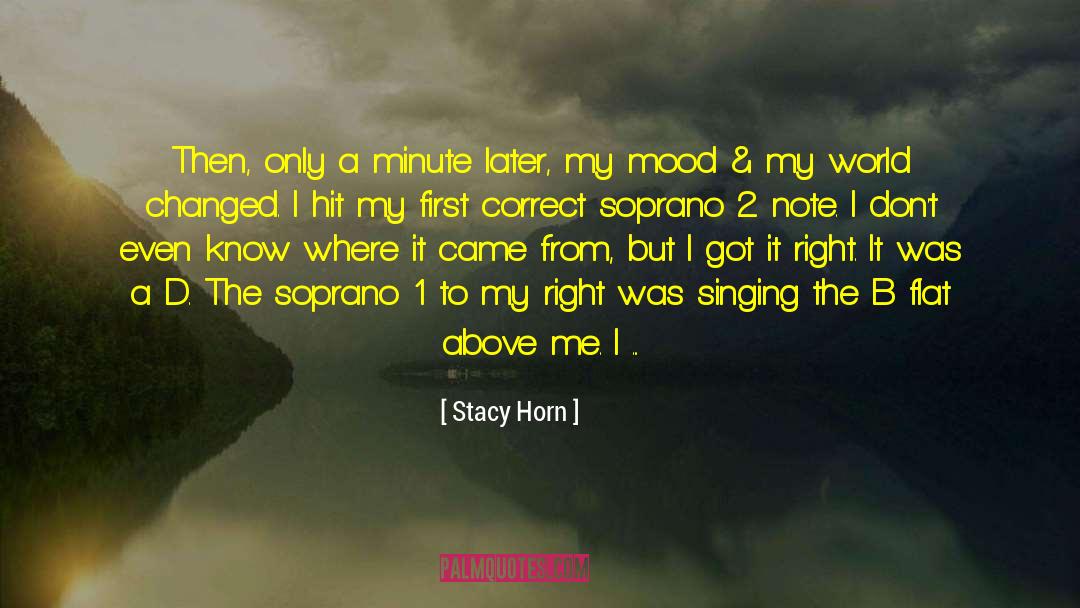 Stacy Horn Quotes: Then, only a minute later,