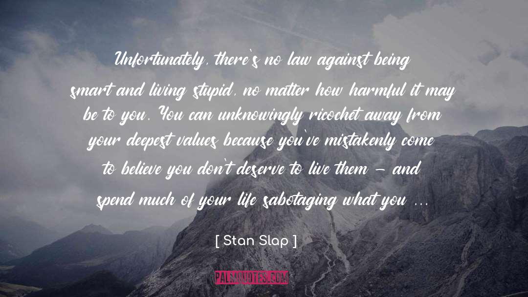 Stan Slap Quotes: Unfortunately, there's no law against