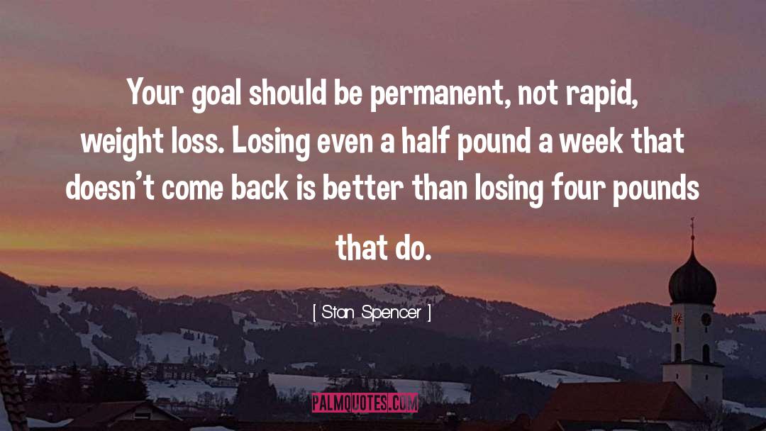 Stan Spencer Quotes: Your goal should be permanent,