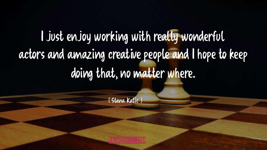 Stana Katic Quotes: I just enjoy working with