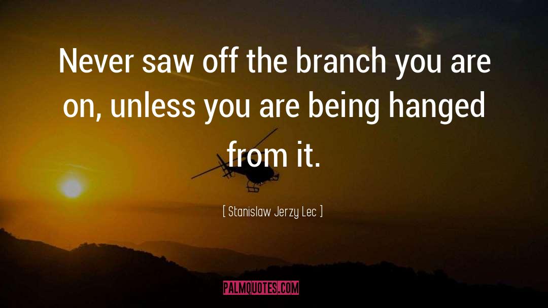 Stanislaw Jerzy Lec Quotes: Never saw off the branch