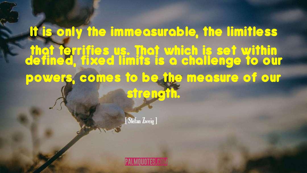 Stefan Zweig Quotes: It is only the immeasurable,