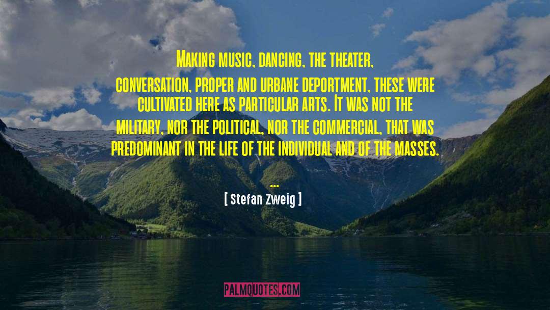 Stefan Zweig Quotes: Making music, dancing, the theater,