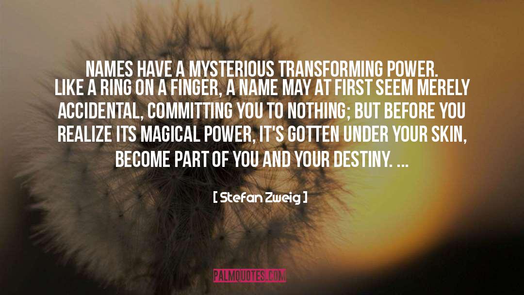 Stefan Zweig Quotes: Names have a mysterious transforming