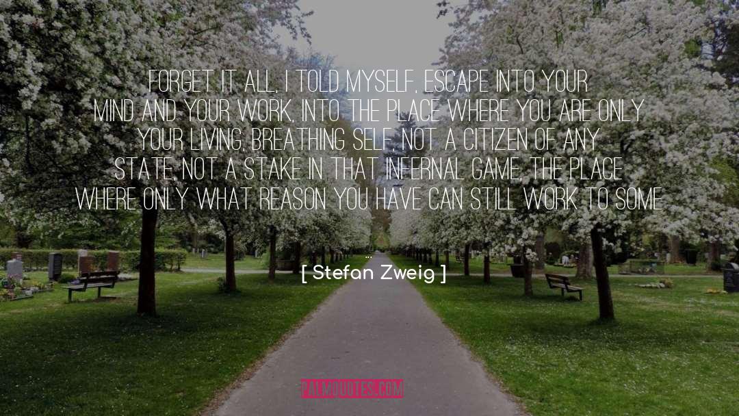 Stefan Zweig Quotes: Forget it all, I told