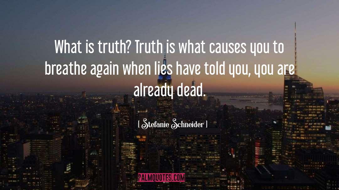 Stefanie Schneider Quotes: What is truth? Truth is