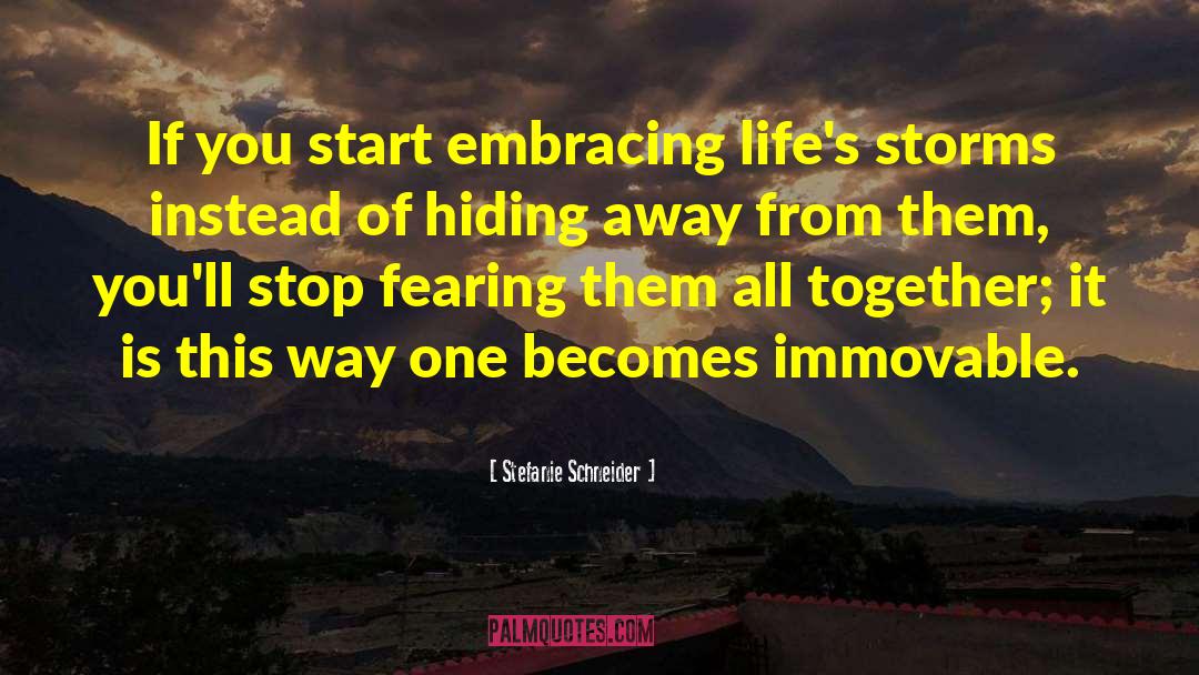 Stefanie Schneider Quotes: If you start embracing life's