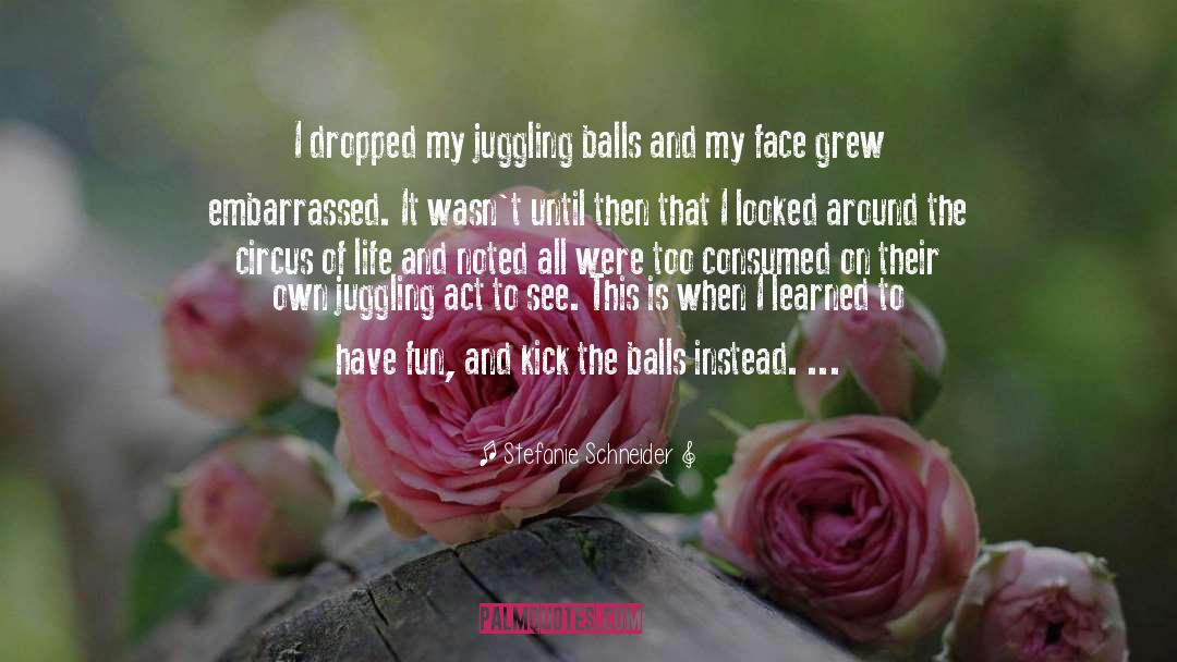 Stefanie Schneider Quotes: I dropped my juggling balls