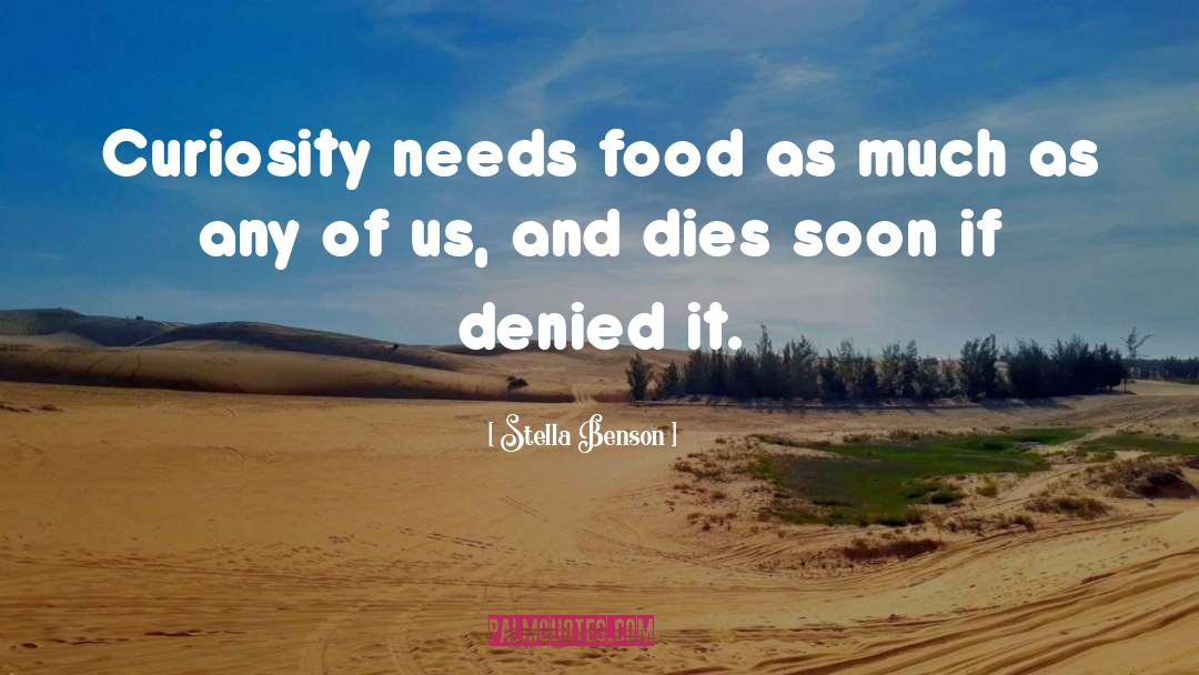 Stella Benson Quotes: Curiosity needs food as much