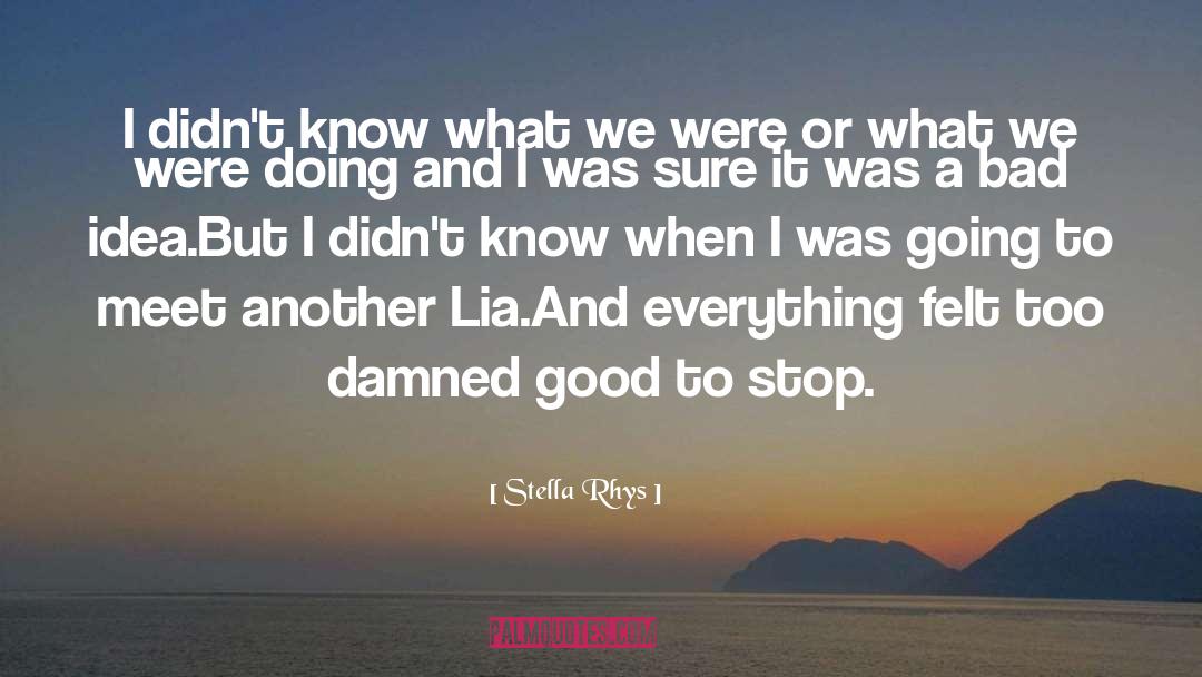 Stella Rhys Quotes: I didn't know what we